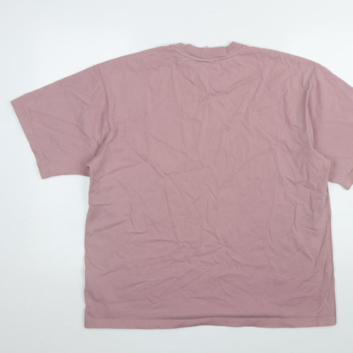 Adidas Womens Pink Organic Cotton Relaxed T-Shirt Size L