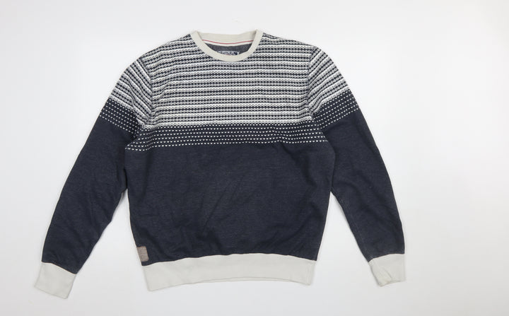 Tokyo Tigers Men's Blue Fair Isle Knit Crew Neck Sweatshirt L