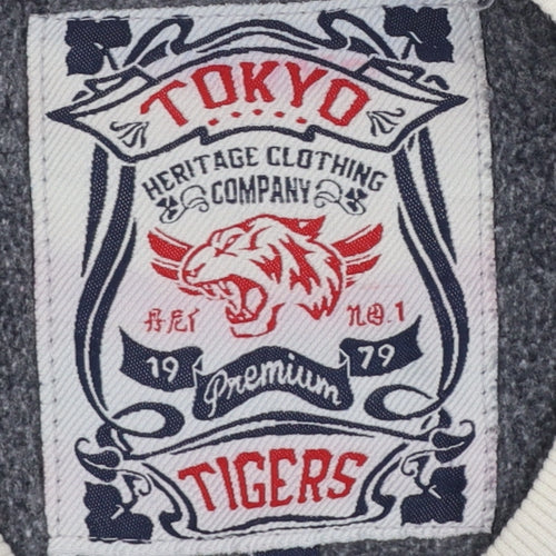 Tokyo Tigers Men's Blue Fair Isle Knit Crew Neck Sweatshirt L