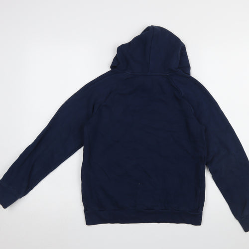 Under Armour Boys Navy Pullover Hoodie YLG Loose Fit Cotton Blend