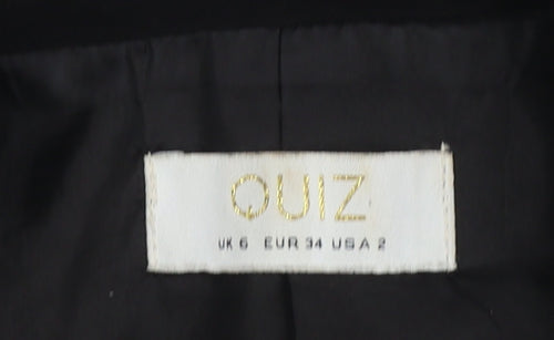 Quiz Women's Black UK 6 Slim Fit Single-Breasted Blazer