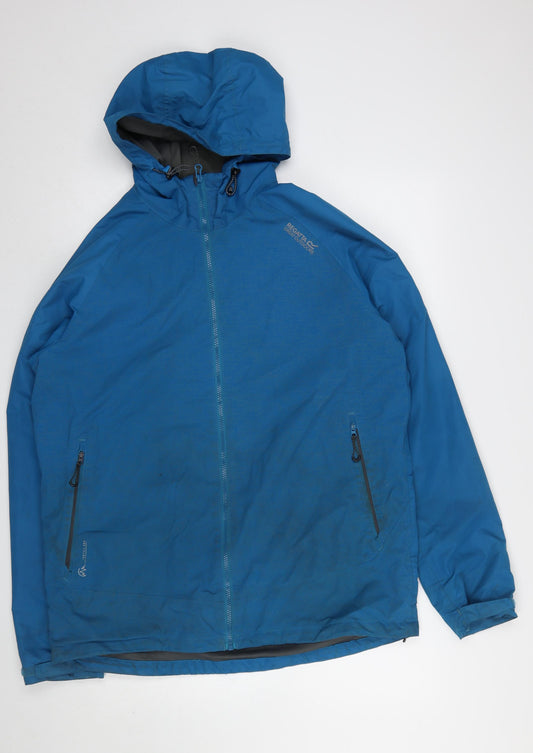 Regatta Mens Blue Waterproof Hooded Hiking Jacket Size L