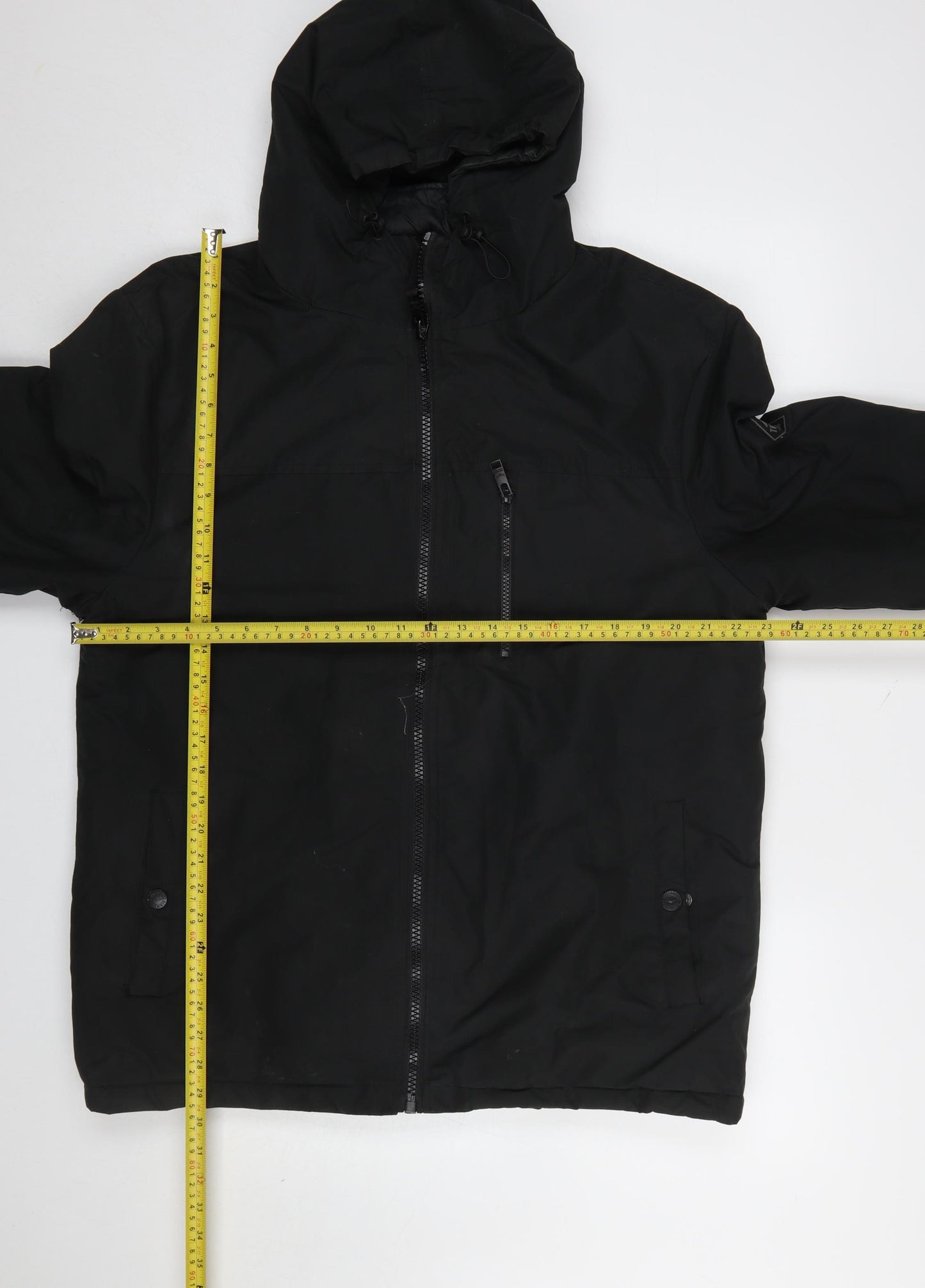 Threadbare Men's Black L Hooded Puffer Jacket Winter Zip Coat