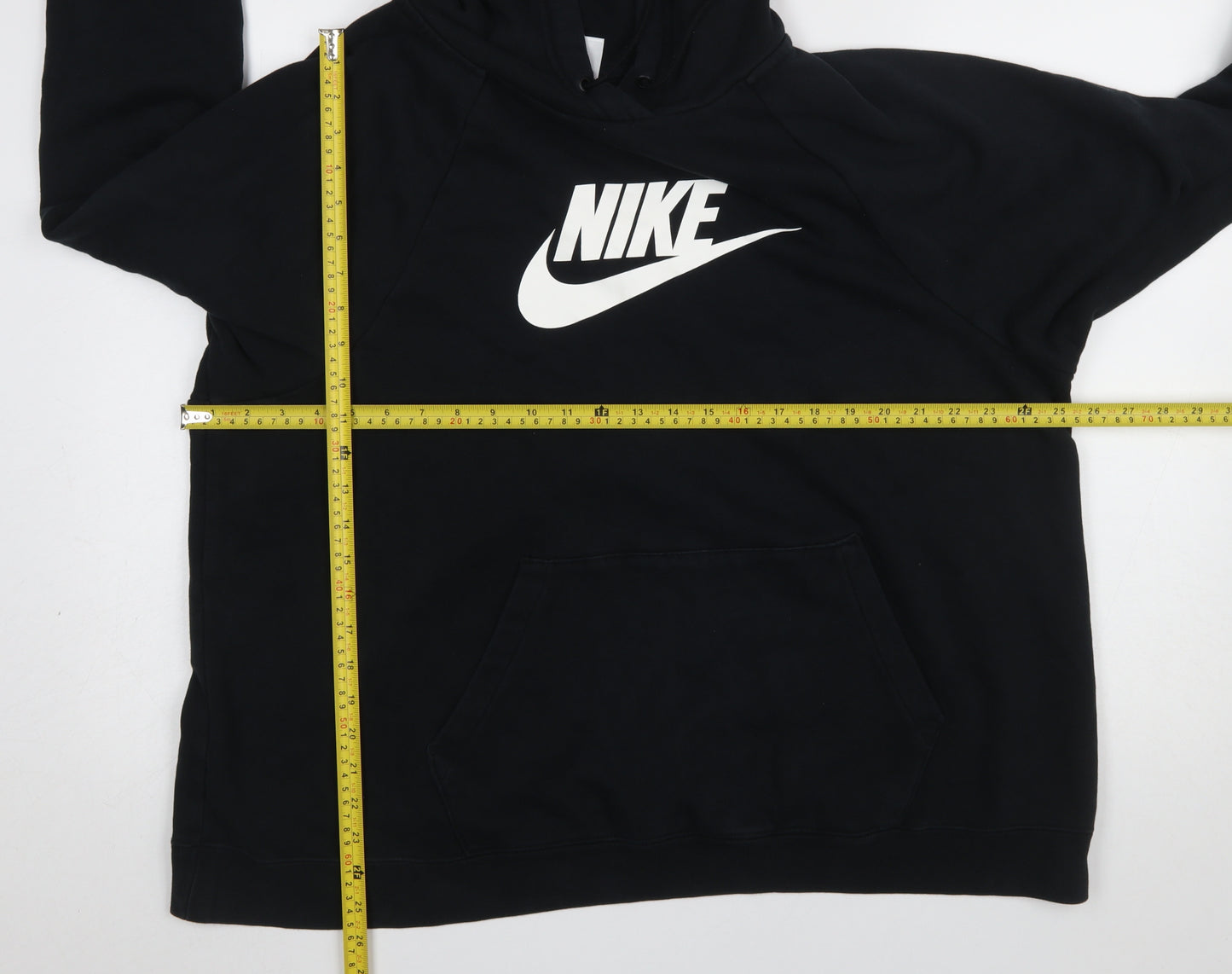 Nike Women Black Pullover Hoodie 1X Cotton Blend Logo Hoodie