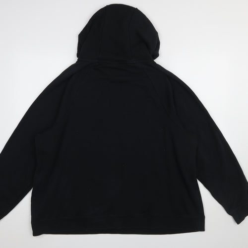 Nike Women Black Pullover Hoodie 1X Cotton Blend Logo Hoodie