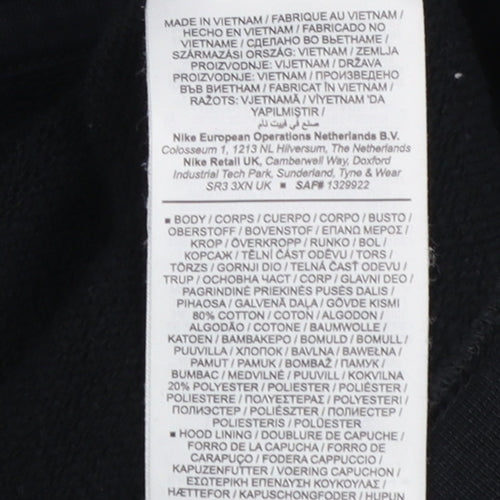 Nike Women Black Pullover Hoodie 1X Cotton Blend Logo Hoodie