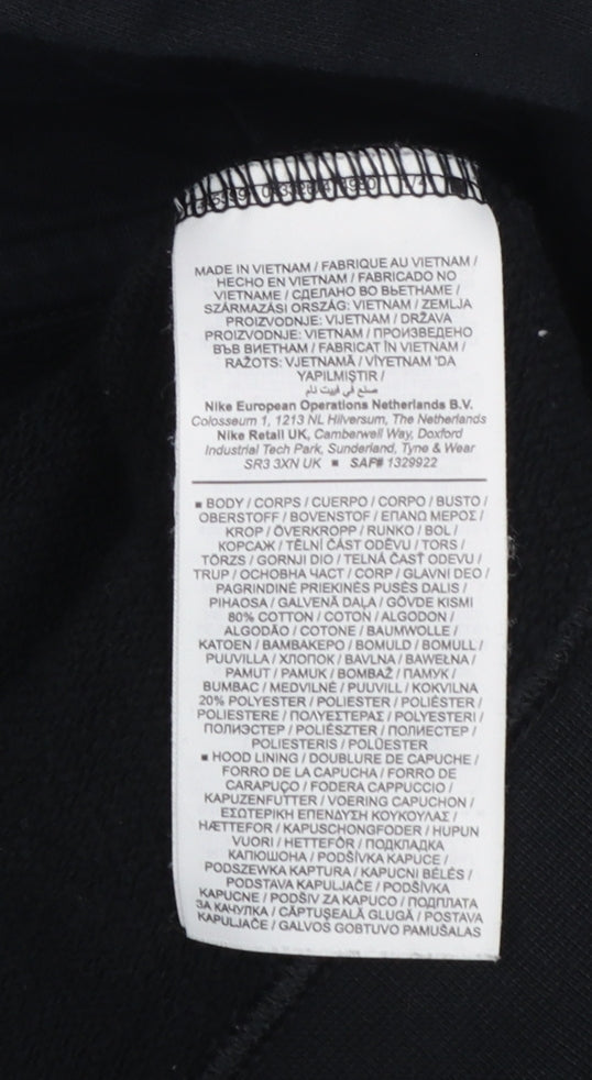 Nike Women Black Pullover Hoodie 1X Cotton Blend Logo Hoodie