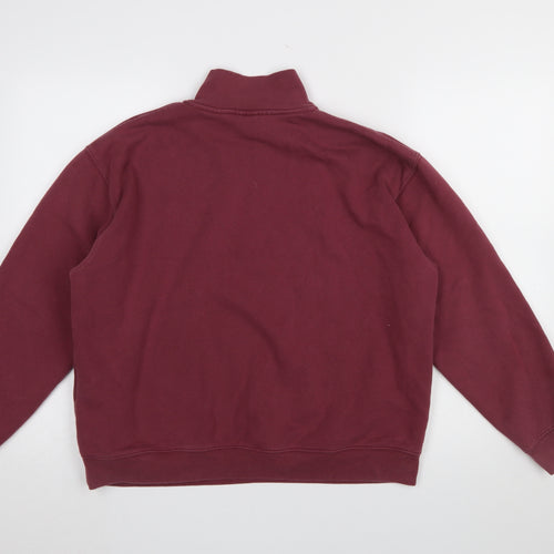 Levi's Womens Burgundy Half Zip Sweatshirt Cotton Blend M