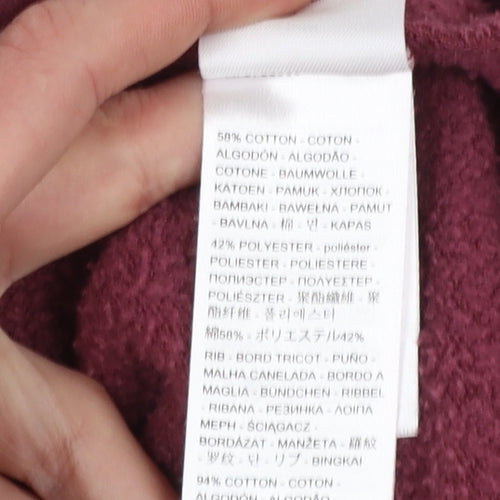 Levi's Womens Burgundy Half Zip Sweatshirt Cotton Blend M