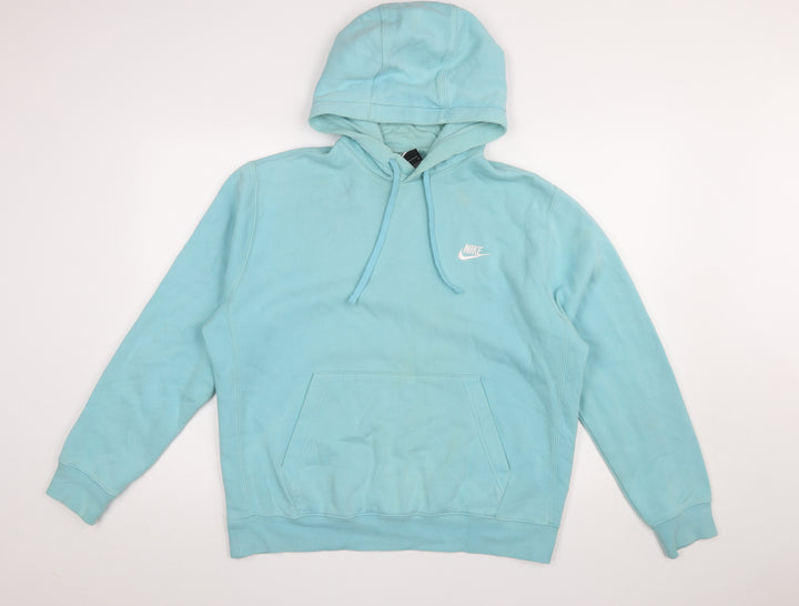 Nike Womens Blue Pullover Hoodie M Cotton Blend