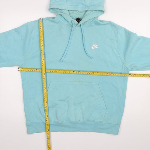 Nike Womens Blue Pullover Hoodie M Cotton Blend