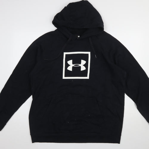Under Armour Men's Black XL Pullover Hoodie with Logo Graphic Print