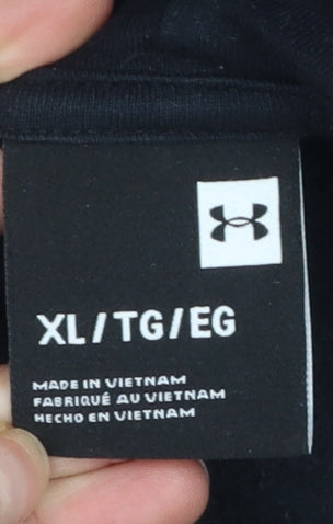 Under Armour Men's Black XL Pullover Hoodie with Logo Graphic Print