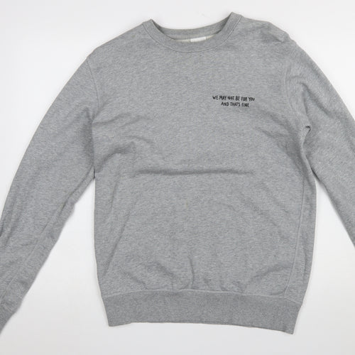 AS Colour Men's Grey Crew Neck Cotton Sweatshirt Medium