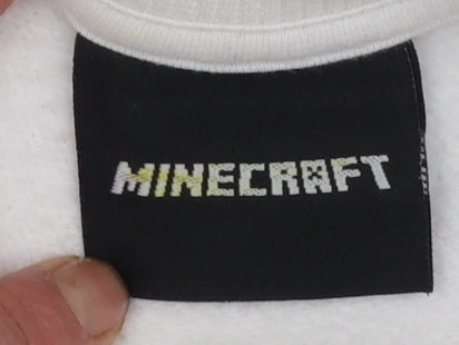 George Boys White Minecraft Sweatshirt 12-13 Years Pullover Crew Neck