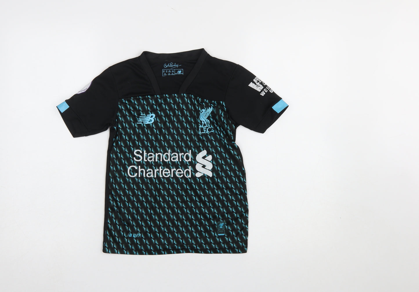 New Balance Boys Black Liverpool FC Salah #11 Jersey T-Shirt 8 Years