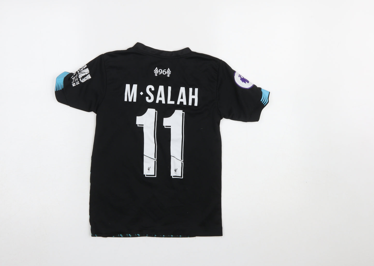 New Balance Boys Black Liverpool FC Salah #11 Jersey T-Shirt 8 Years