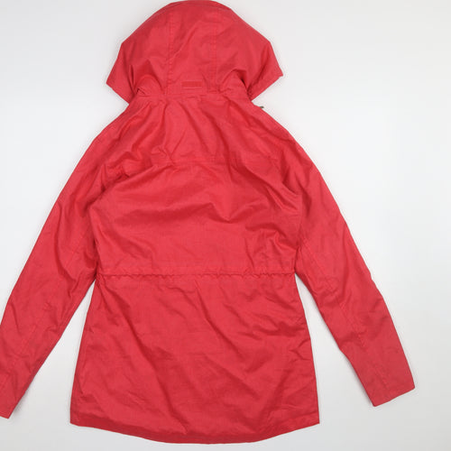 Lighthouse Women's Red Hooded Anorak Jacket Size 8 Waterproof Mid-Length