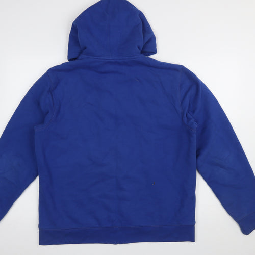 Lands' End Men's Blue Full Zip Hoodie Size M Cotton Fleece