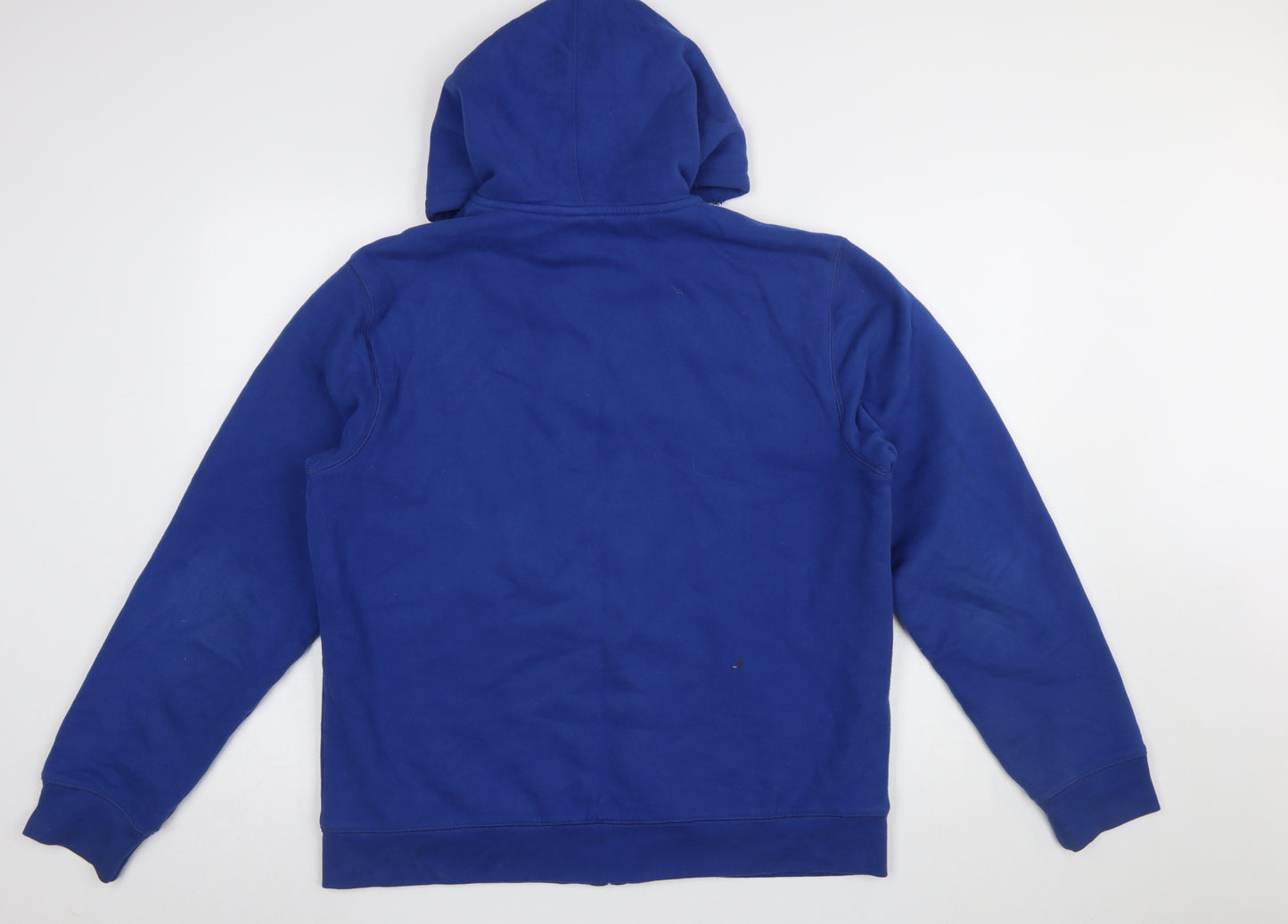 Lands' End Men's Blue Full Zip Hoodie Size M Cotton Fleece