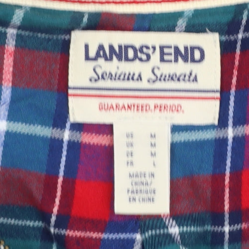 Lands' End Men's Blue Full Zip Hoodie Size M Cotton Fleece