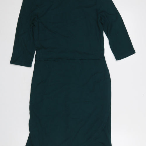 Topshop Women Green Size 10 Bodycon Knee Length Dress