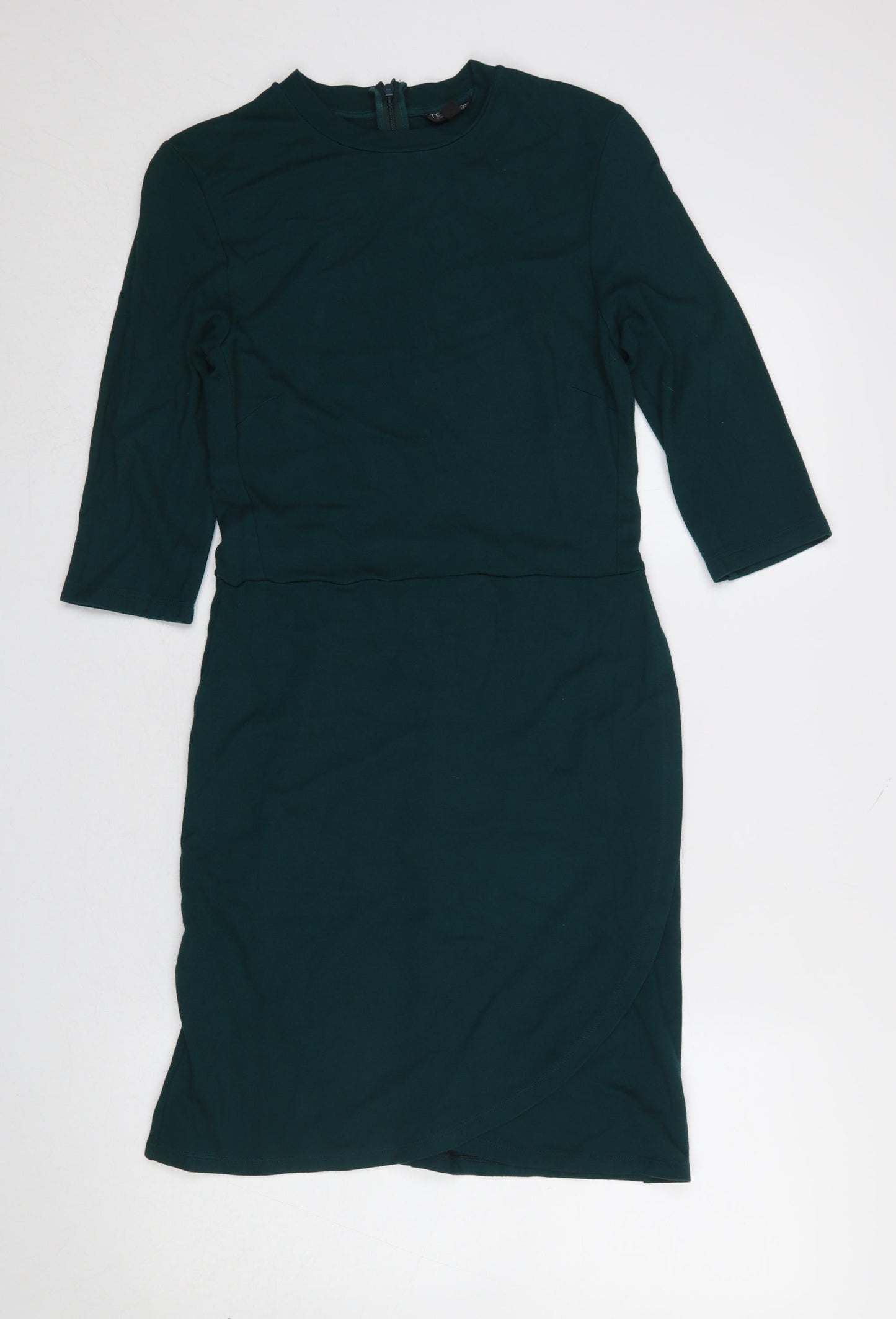 Topshop Women Green Size 10 Bodycon Knee Length Dress