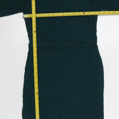 Topshop Women Green Size 10 Bodycon Knee Length Dress