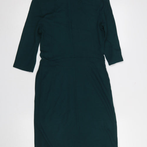 Topshop Women Green Size 10 Bodycon Knee Length Dress