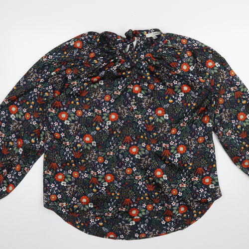 JACHS Girlfriend Women’s Multicoloured Floral High Neck Long Sleeve Blouse XL