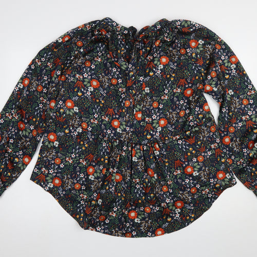 JACHS Girlfriend Women’s Multicoloured Floral High Neck Long Sleeve Blouse XL