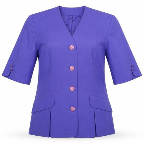 Hardob Women’s Purple Short Sleeve Blazer UK 16 Classic Lined Jacket
