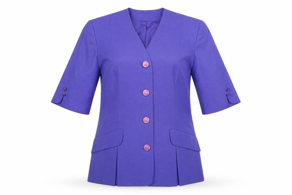 Hardob Women’s Purple Short Sleeve Blazer UK 16 Classic Lined Jacket