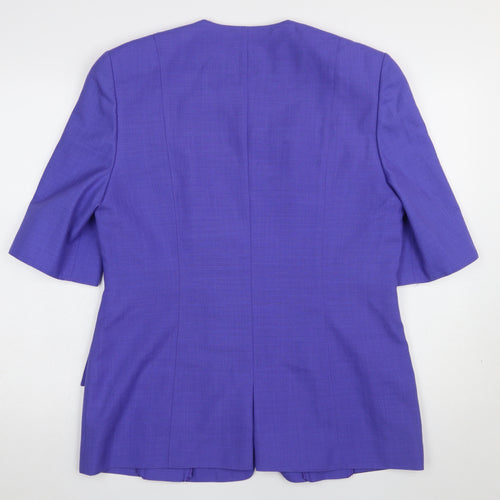 Hardob Women’s Purple Short Sleeve Blazer UK 16 Classic Lined Jacket