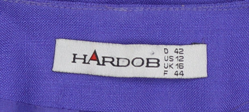 Hardob Women’s Purple Short Sleeve Blazer UK 16 Classic Lined Jacket