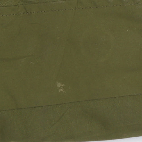 Topshop Womens Green Faux Fur Hooded Parka Jacket Size 8