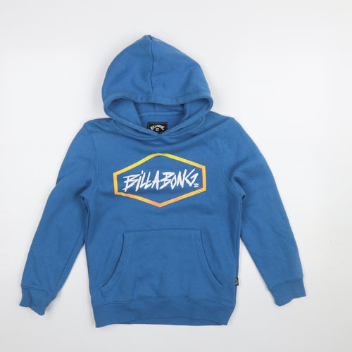 Billabong Boys Blue Pullover Hoodie Size 10 Cotton Blend Casual