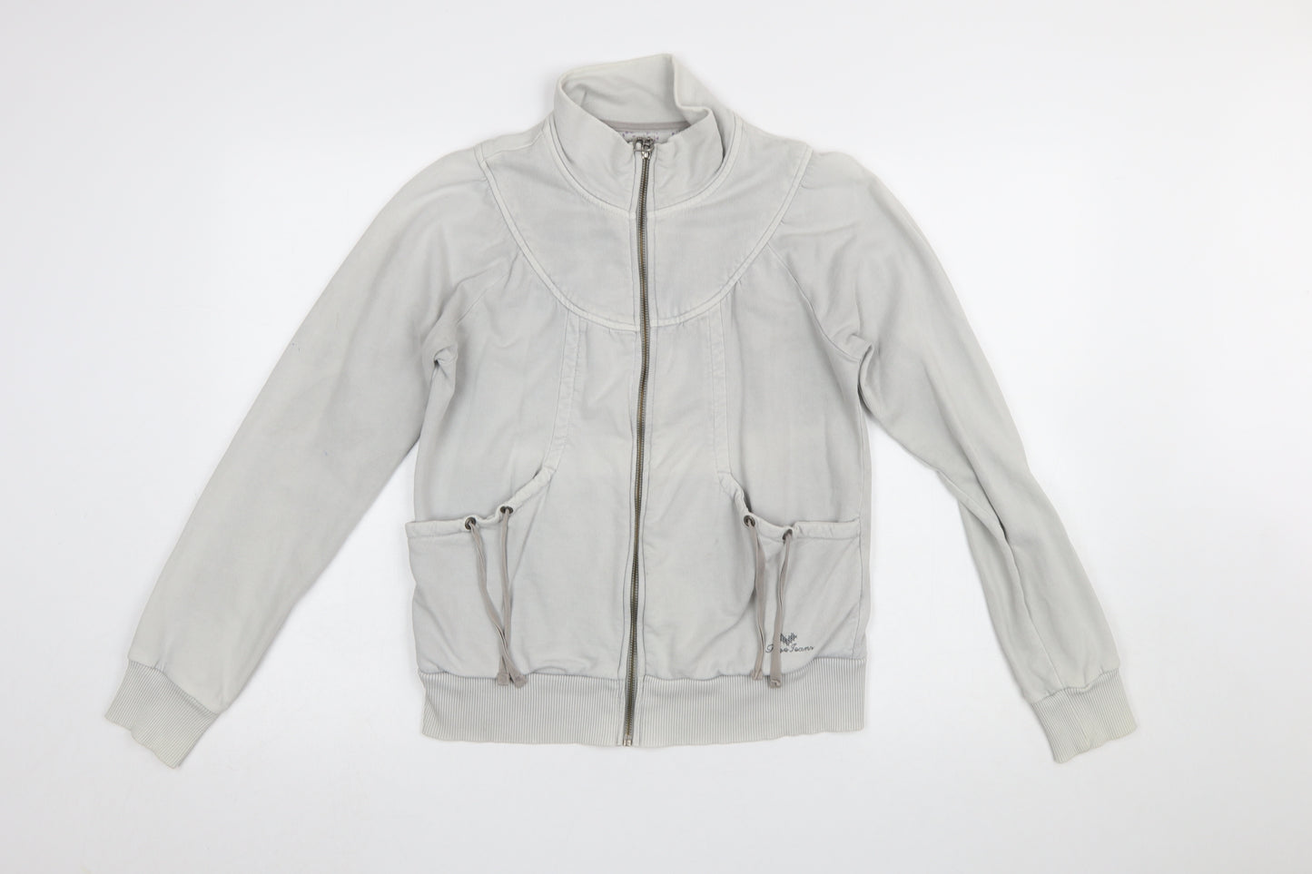 Pepe Jeans Women's Grey Full Zip Sweatshirt Size L Cotton Casual