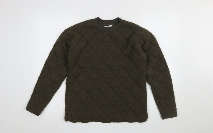 b.young Women’s Khaki Quilted Pullover Sweatshirt XS