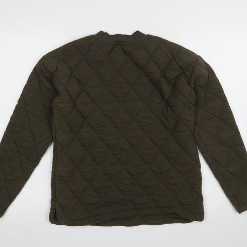 b.young Women’s Khaki Quilted Pullover Sweatshirt XS
