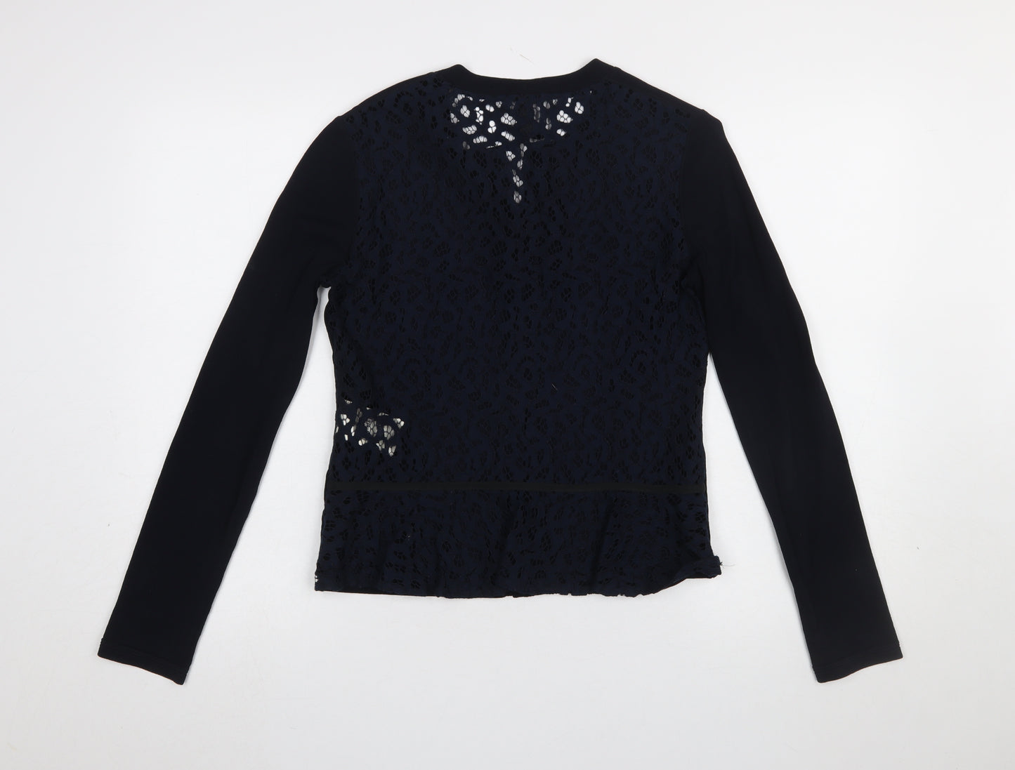 Marc Cain Women’s Black Lace Back Button-Up Top Size 12