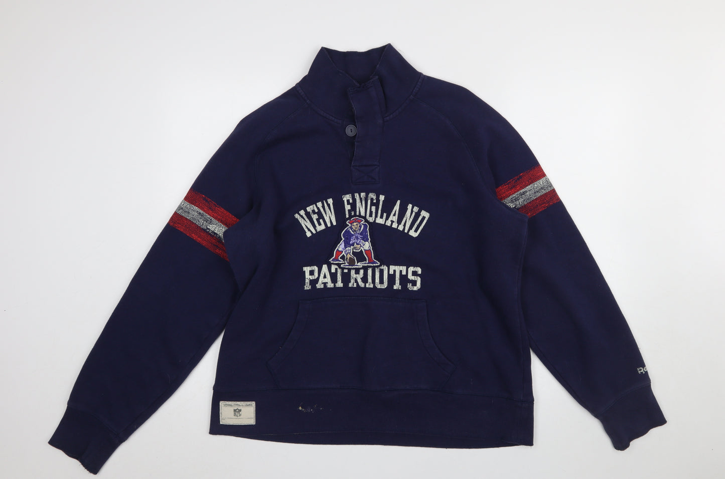 Reebok NFL Vintage Men's Blue XL Henley Sweatshirt New England Patriots