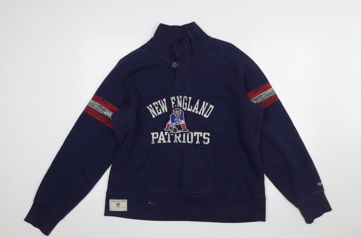 Reebok NFL Vintage Men's Blue XL Henley Sweatshirt New England Patriots