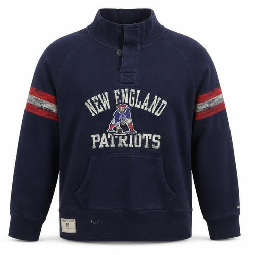 Reebok NFL Vintage Men's Blue XL Henley Sweatshirt New England Patriots