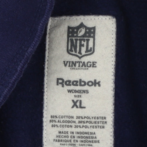 Reebok NFL Vintage Men's Blue XL Henley Sweatshirt New England Patriots
