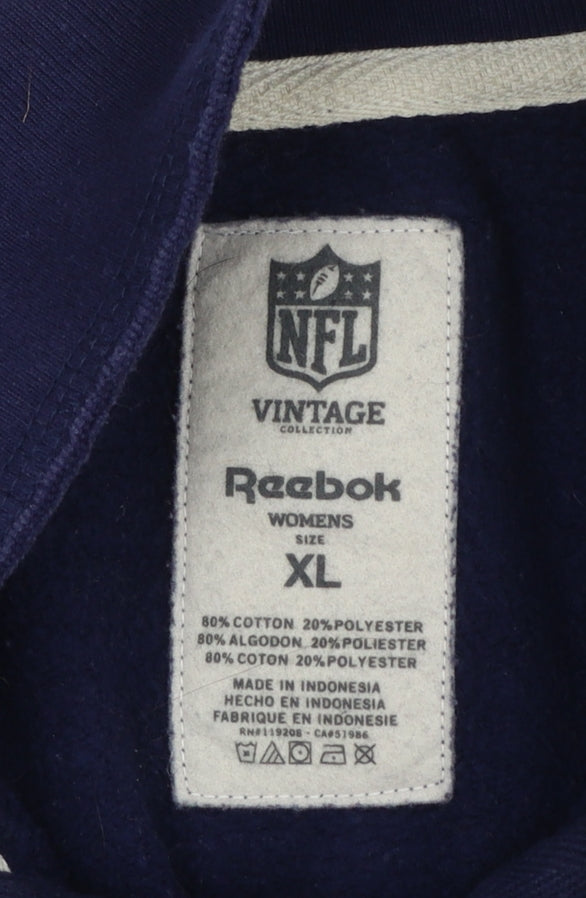 Reebok NFL Vintage Men's Blue XL Henley Sweatshirt New England Patriots