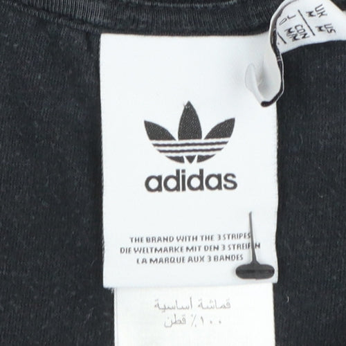 adidas Women's Black Sports Graphic Short Sleeve Cotton T-Shirt M