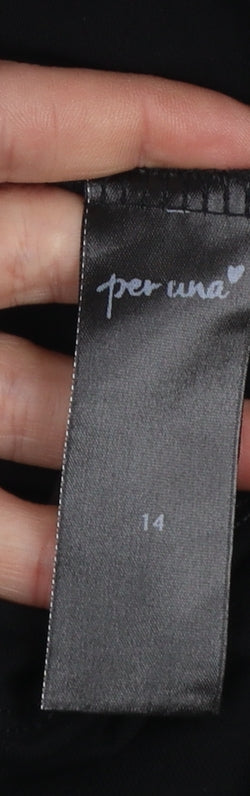 Marks and Spencer Per Una Black Lace Short Sleeve Blouse Women’s Size 14