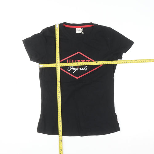 Lee Cooper Womens Black Short Sleeve Cotton T-Shirt Size 10