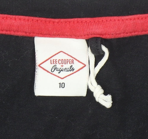 Lee Cooper Womens Black Short Sleeve Cotton T-Shirt Size 10